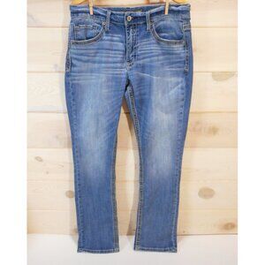 BKE Jake Men’s 34L Straight Leg Medium Wash Blue Jeans Contrast Stitching